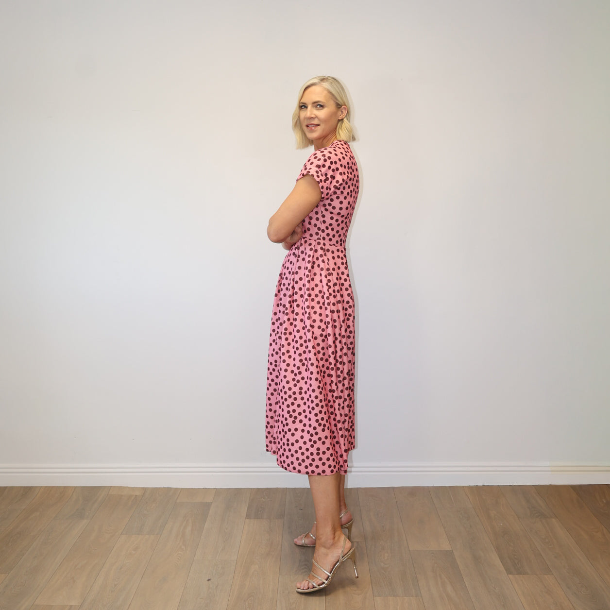 Kennedy Dress (Pink Polka Dot)