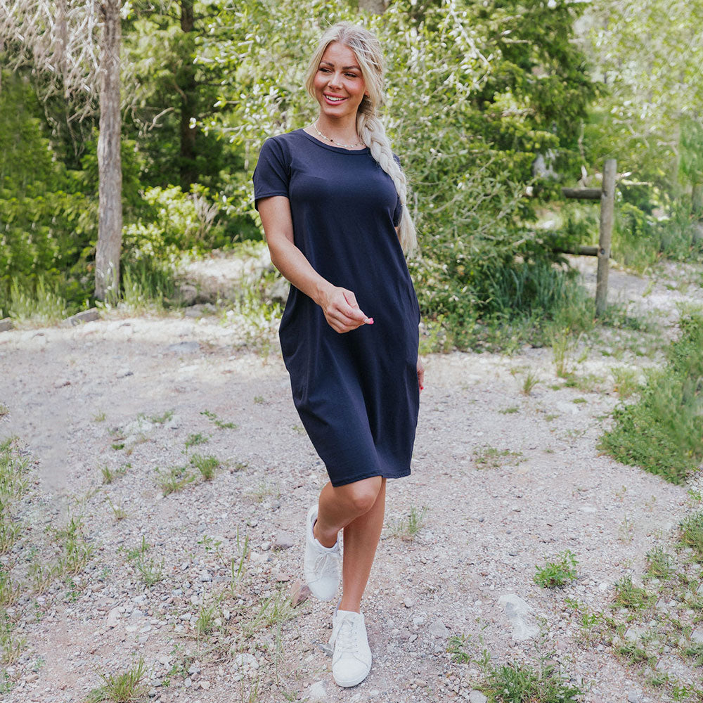 Kinsley T-Shirt Dress (Navy)
