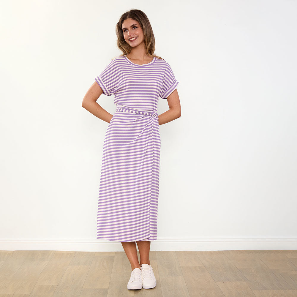 Lenny Dress (Purple Stripe)