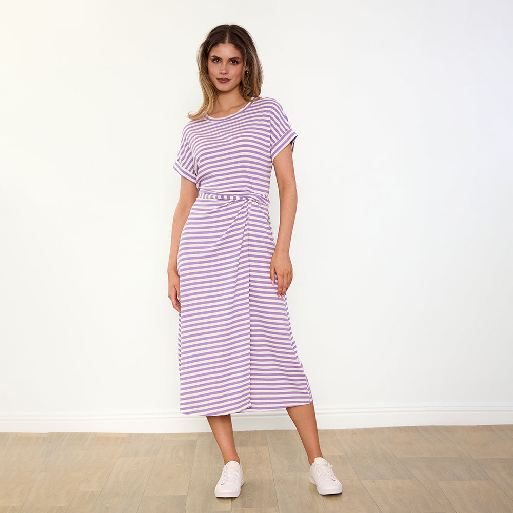 Lenny Dress (Purple Stripe)