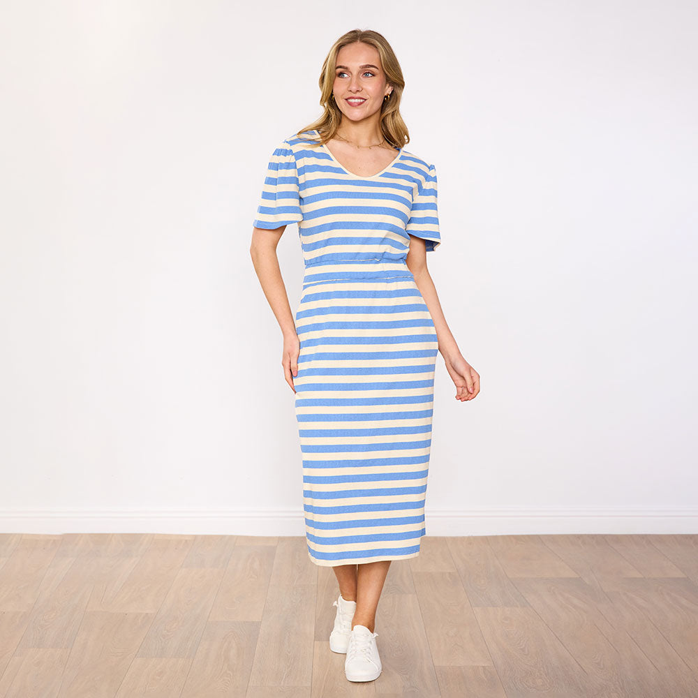 Lois Dress (Blue Stripe)