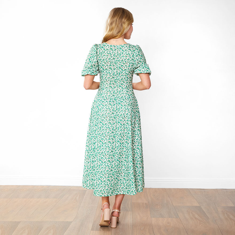 Lucy Dress (Green Floral)