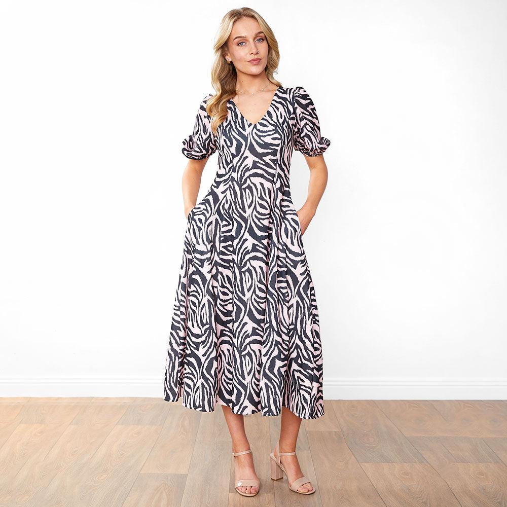 Lucy Dress (Pink Zebra)