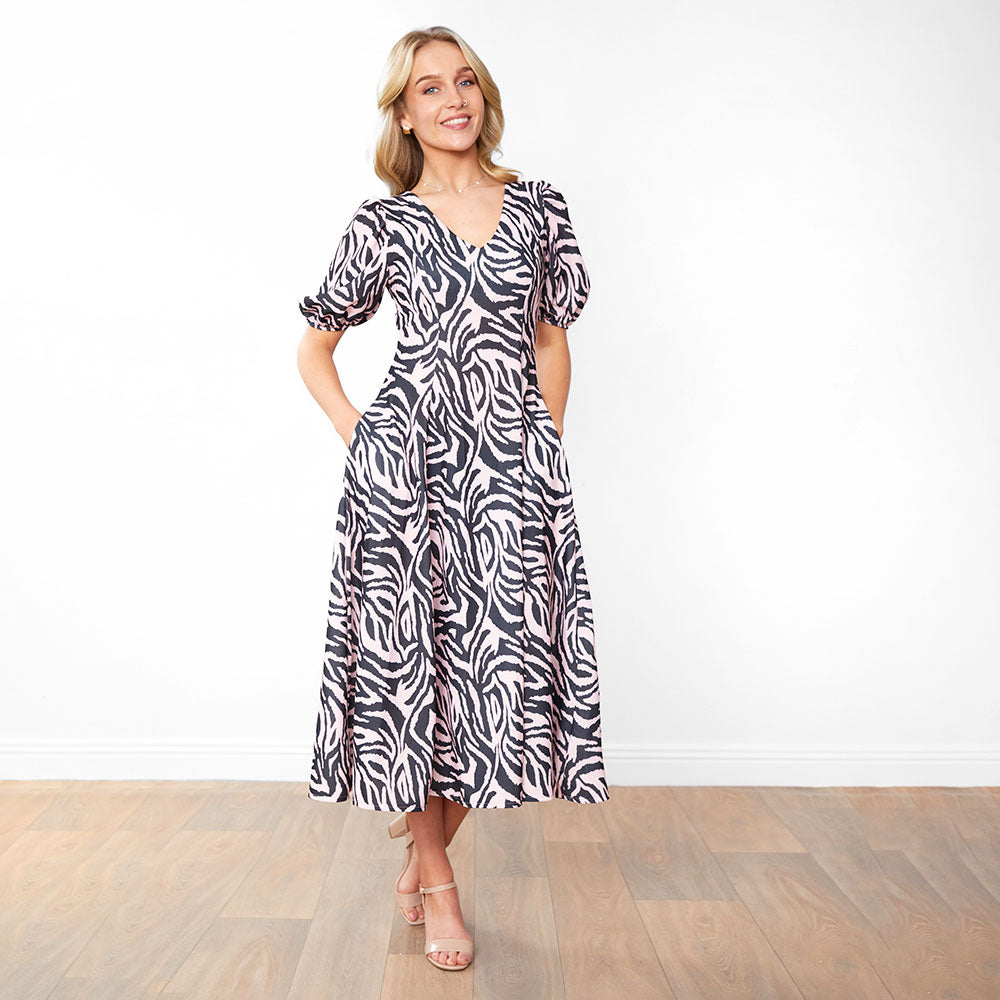 Lucy Dress (Pink Zebra)
