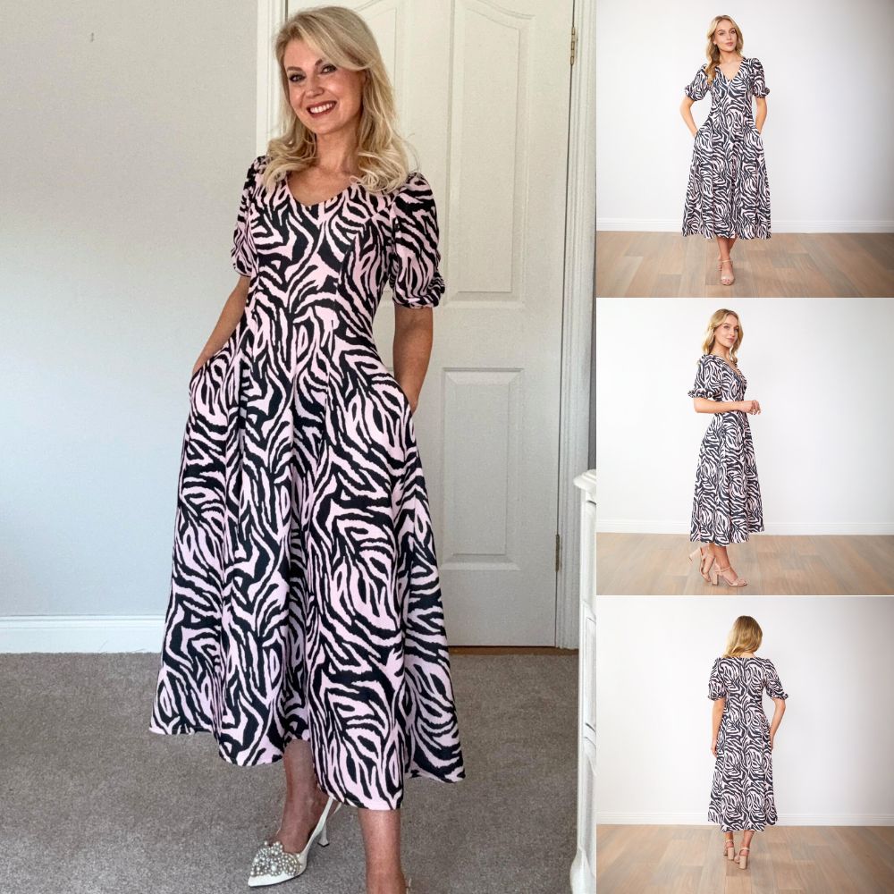 Lucy Dress (Pink Zebra)