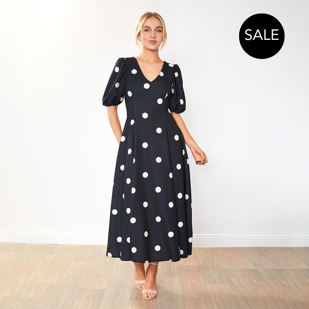 Lucy Dress (Black Polka Dot)