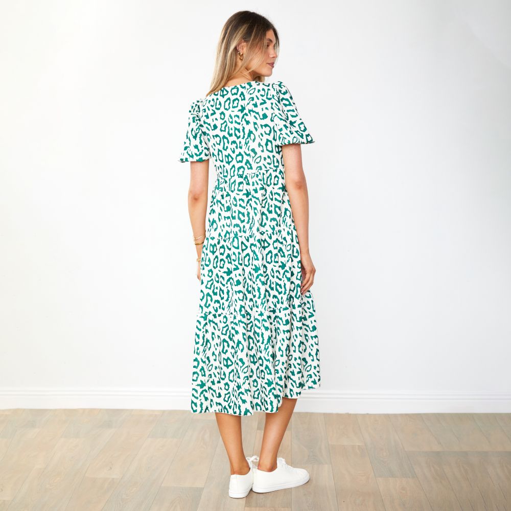 Mabel Dress (Leopard Green)
