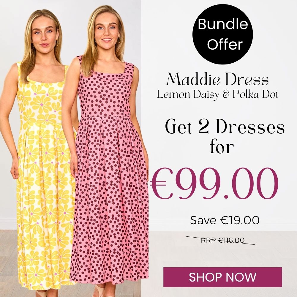 Maddie Dress (Lemon Daisy) & (Polka Dot) for €99.00