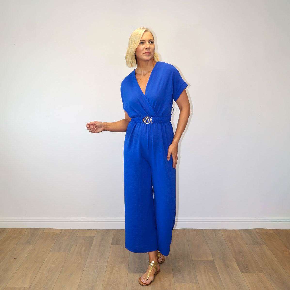 Marbella Belted Jumpsuit (Cobalt)