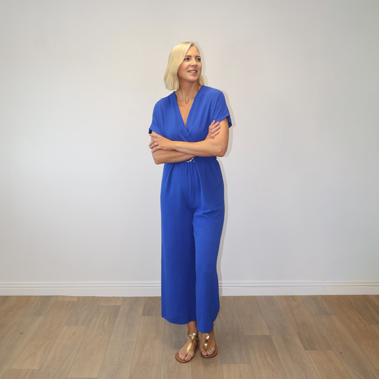 Marbella Belted Jumpsuit (Cobalt)