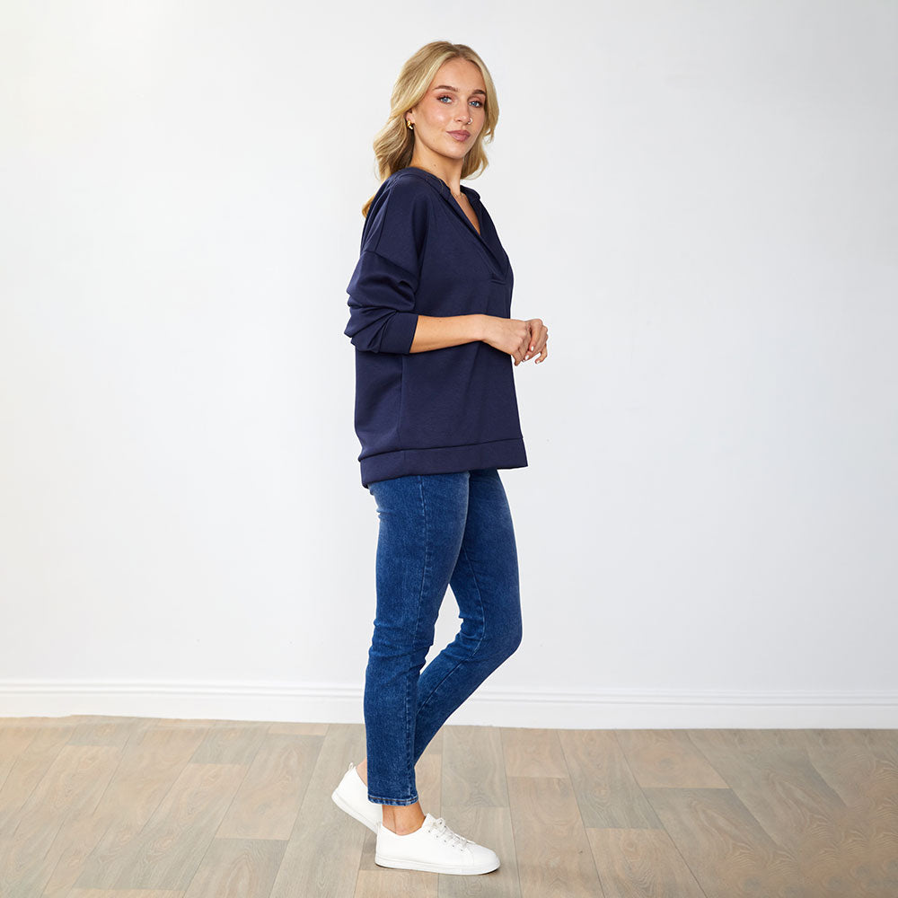 Mariah Hoody in navy – women's hoody – view 5