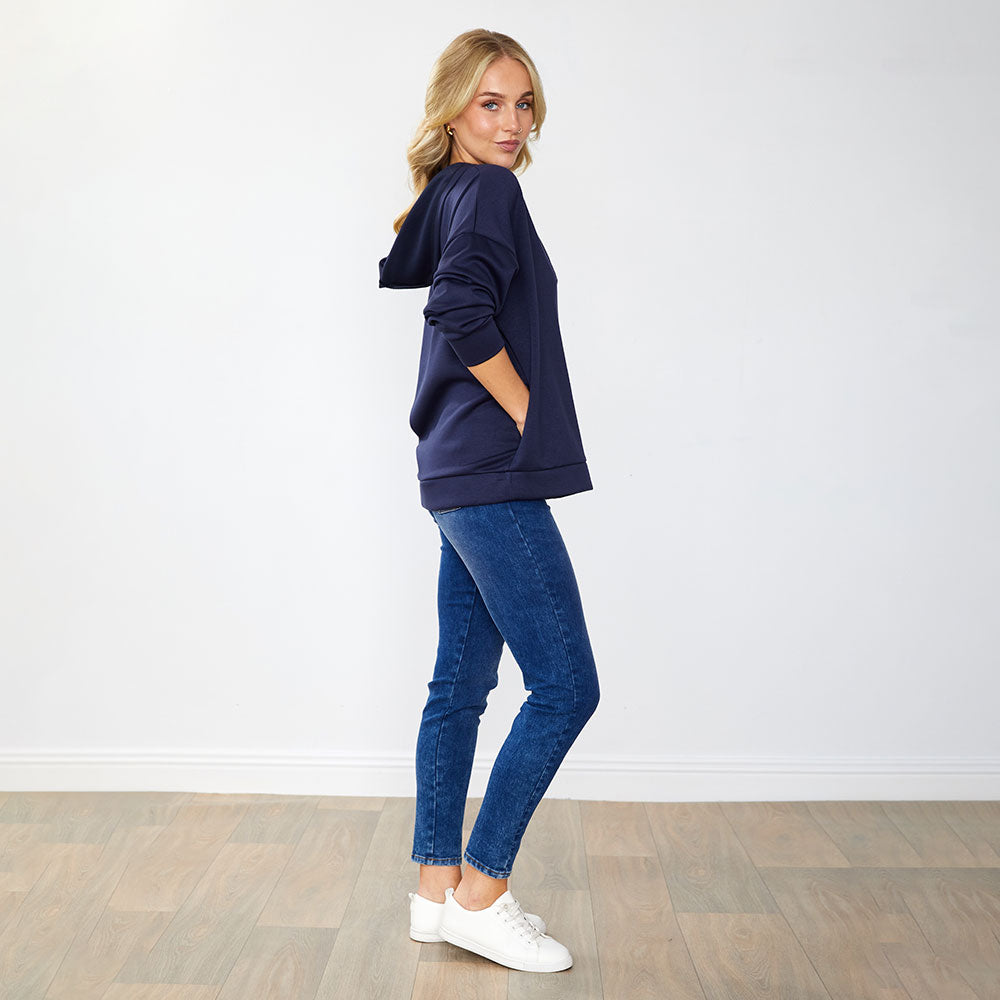 Mariah Hoody in navy – women's hoody – view 6