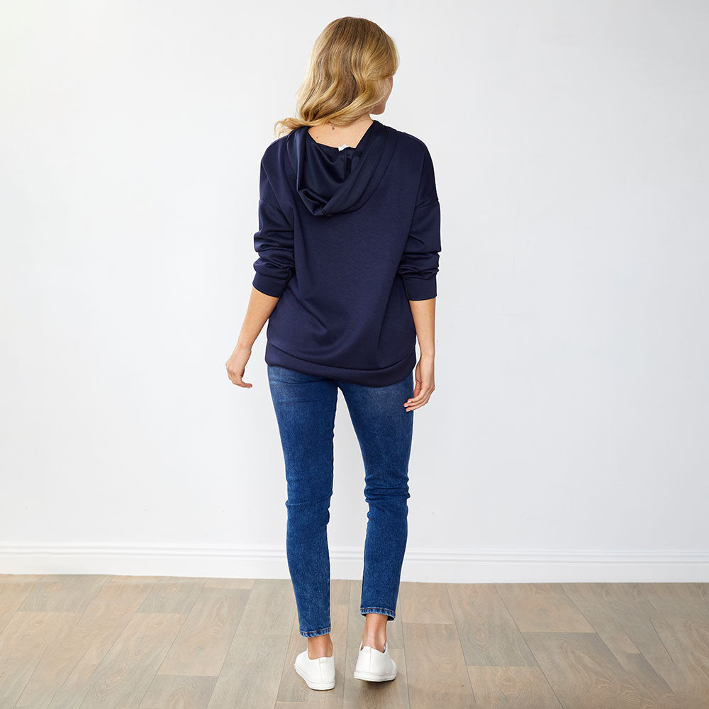 Mariah Hoody in navy – women's hoody – view 8