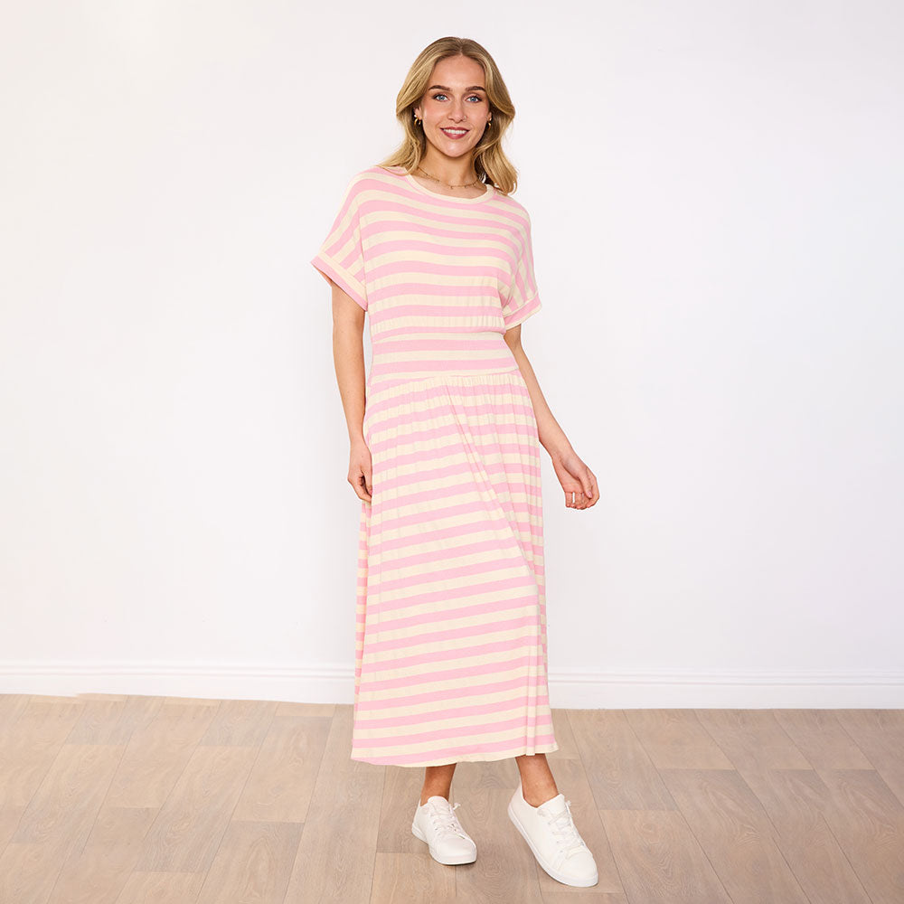 Mariah Dress (Pink Stripe)