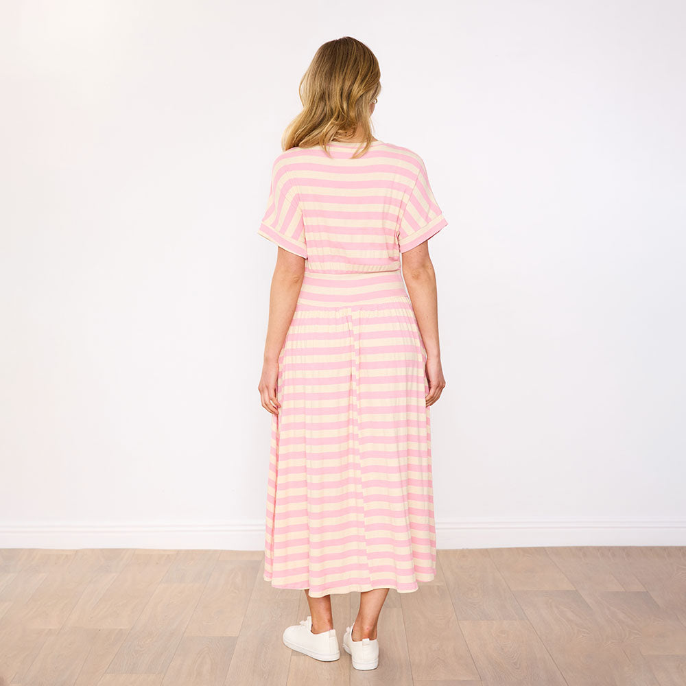 Mariah Dress (Pink Stripe)