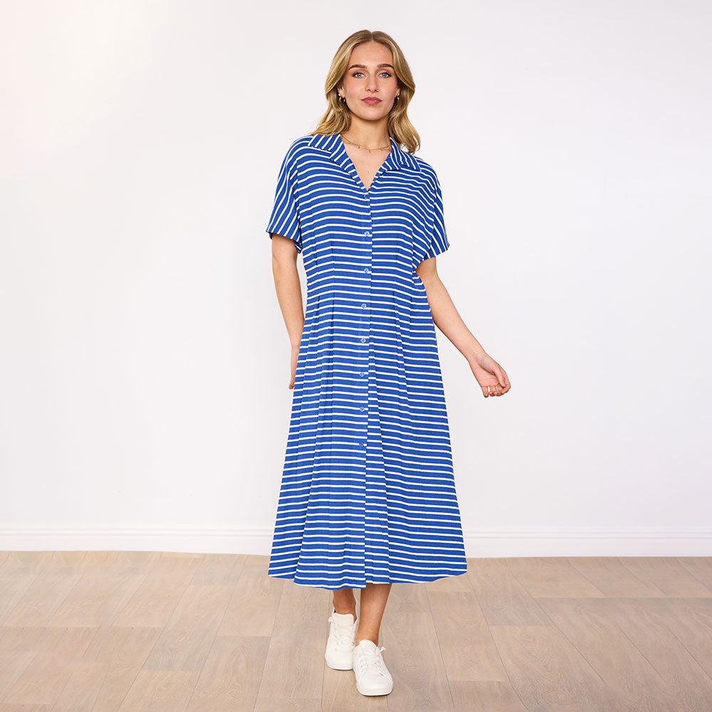 Mariel Dress (Blue Stripe)