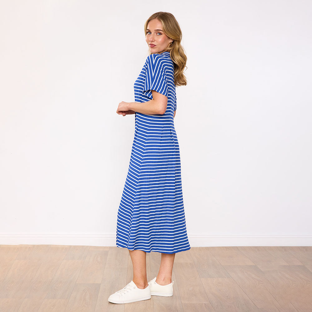 Mariel Dress (Blue Stripe)