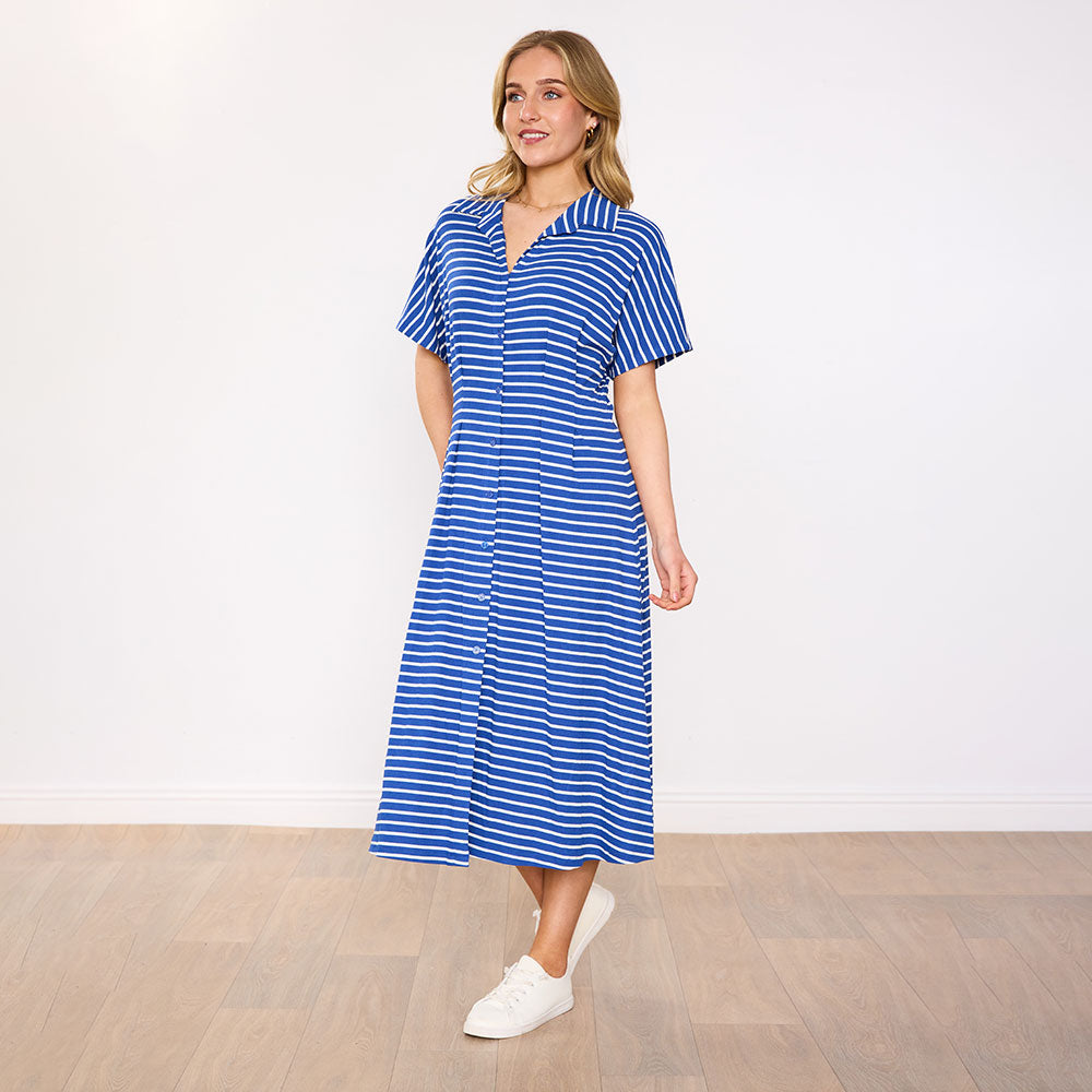 Mariel Dress (Blue Stripe)