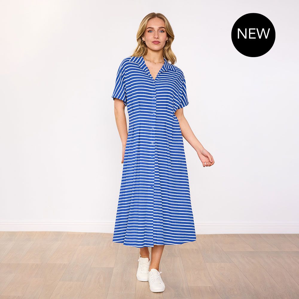 Mariel Dress (Blue Stripe)