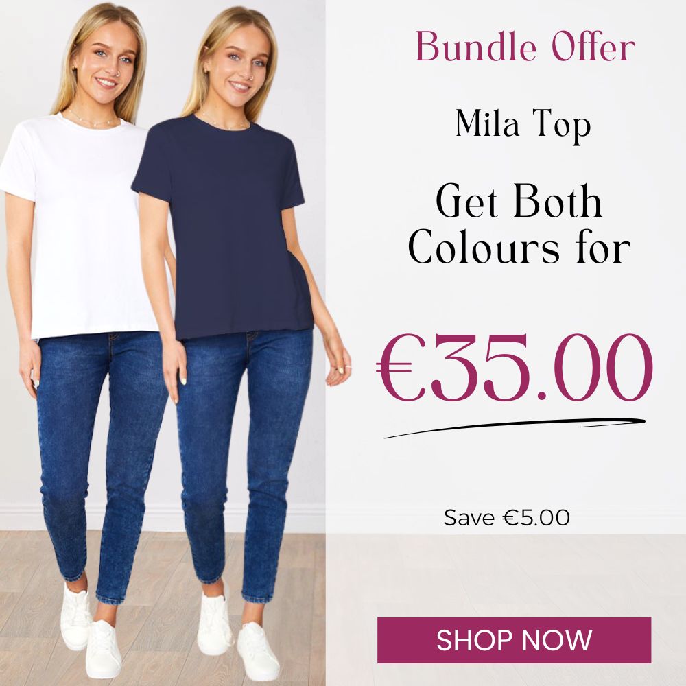 Mila Top White & Navy - (2 for €35)