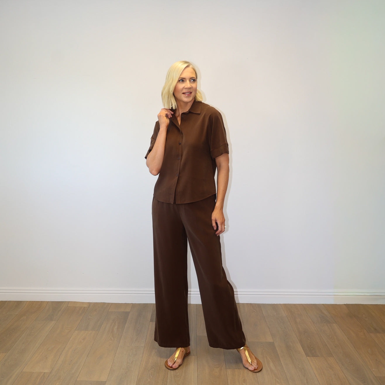Nadia Shirt Co-ord (Brown)