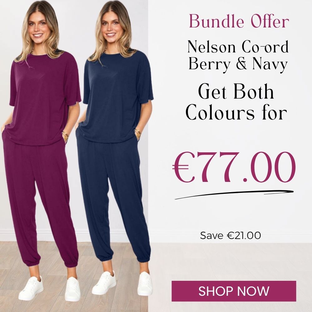 Nelson Co-ords Berry & Navy (2 for €84)