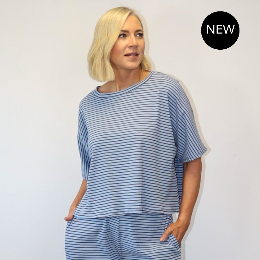 Felicity Top (Blue/Brown)