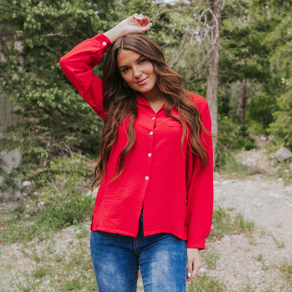 Nikki Shirt (Red) - The Casual Company