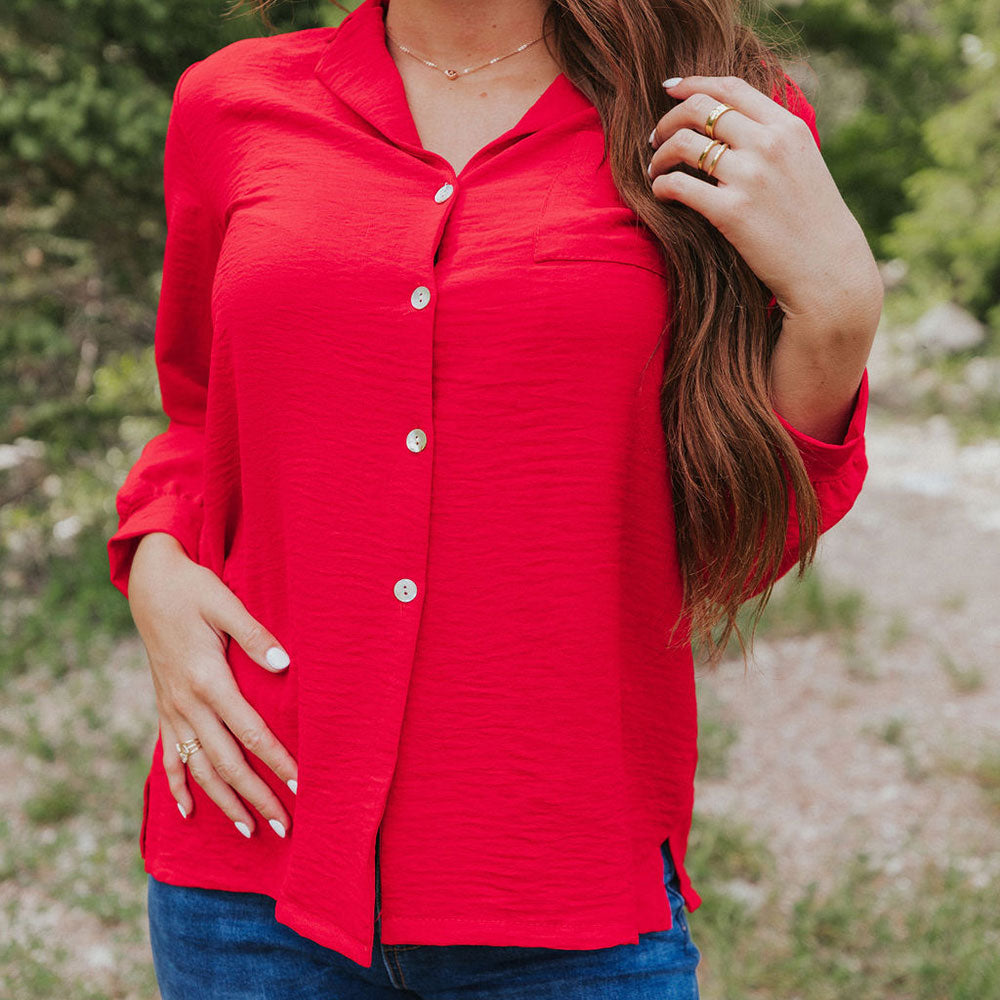 Nikki Shirt (Red) - The Casual Company