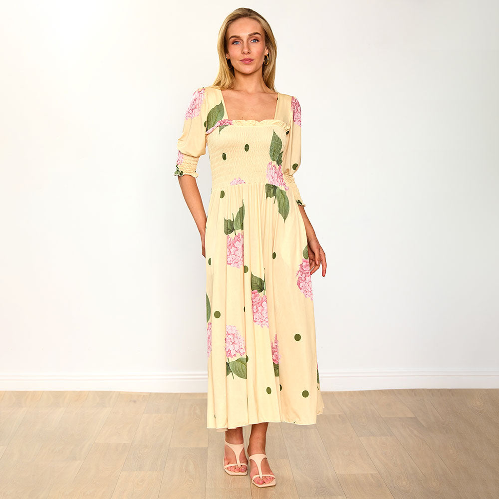 Pixie Dress (Lemon Polka Dot)