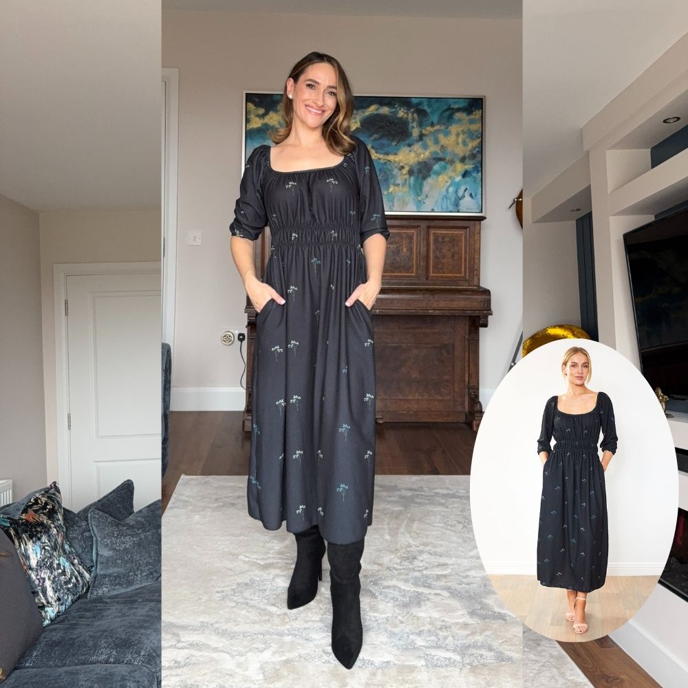 Lara Dress (Black Floral)