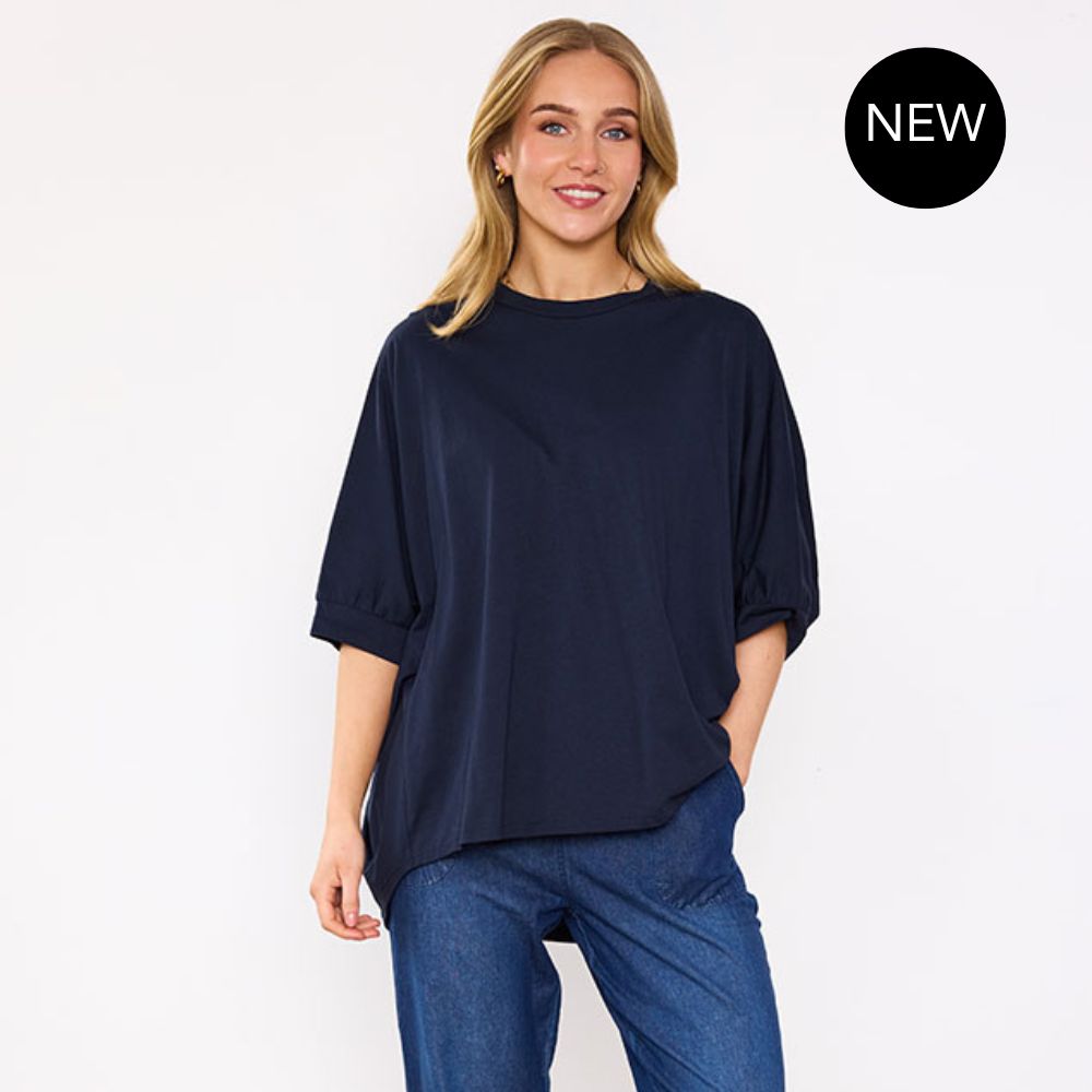 Sienna Oversized Top (Navy)
