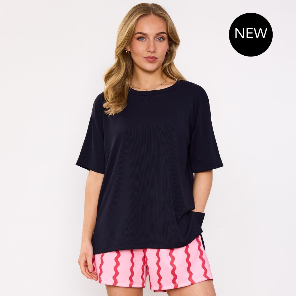 Roma Top in navy – women's top