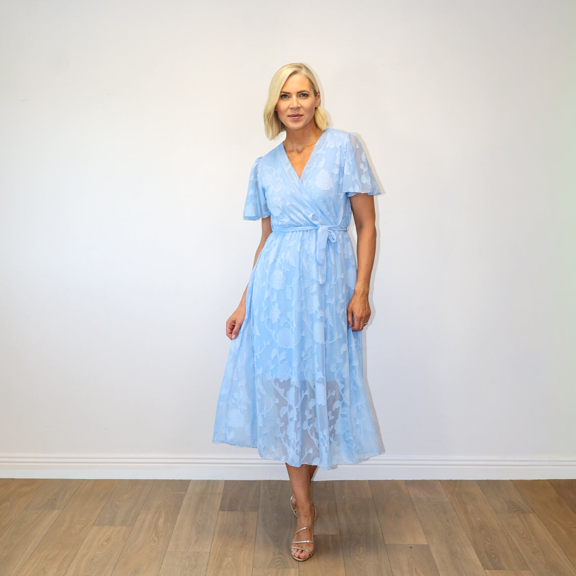 Rosie Floral Wrap Dress (Blue)