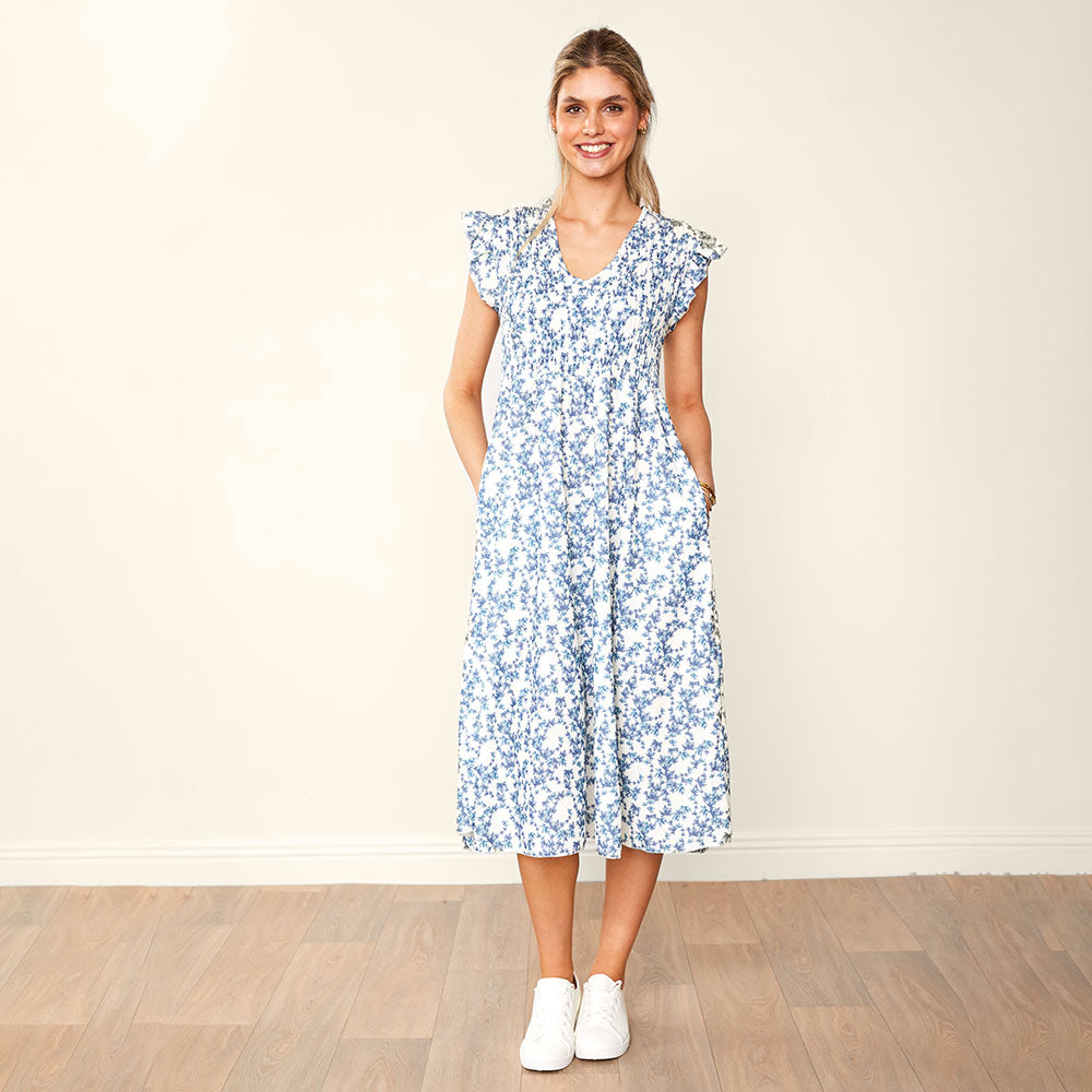 Sienna Dress (Navy Floral)