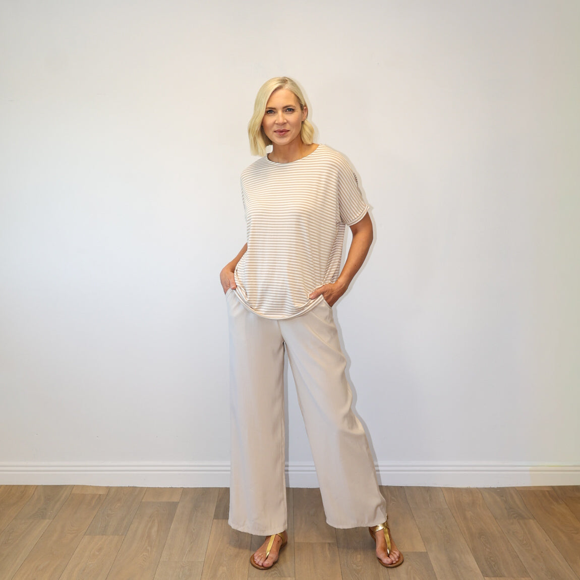 Sienna Striped Co-ord (Oatmeal Stripe)