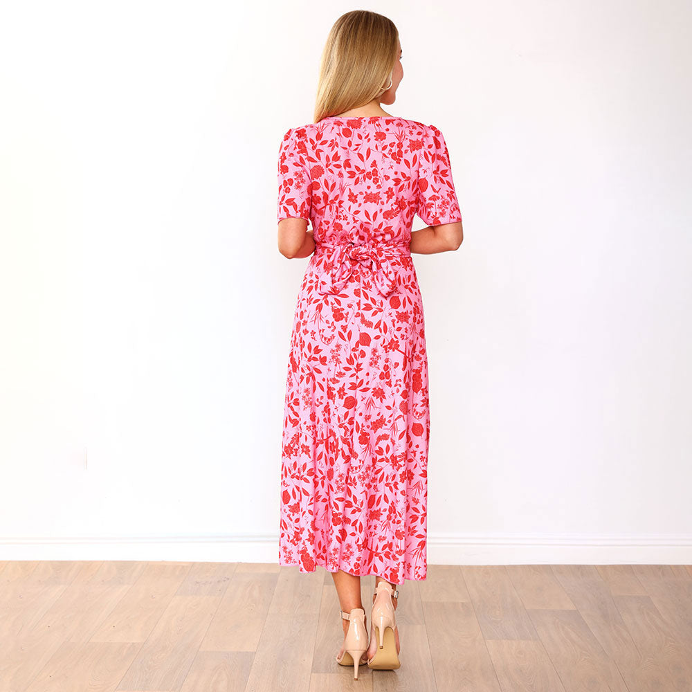 Teagan Dress (Pink/Red Floral)