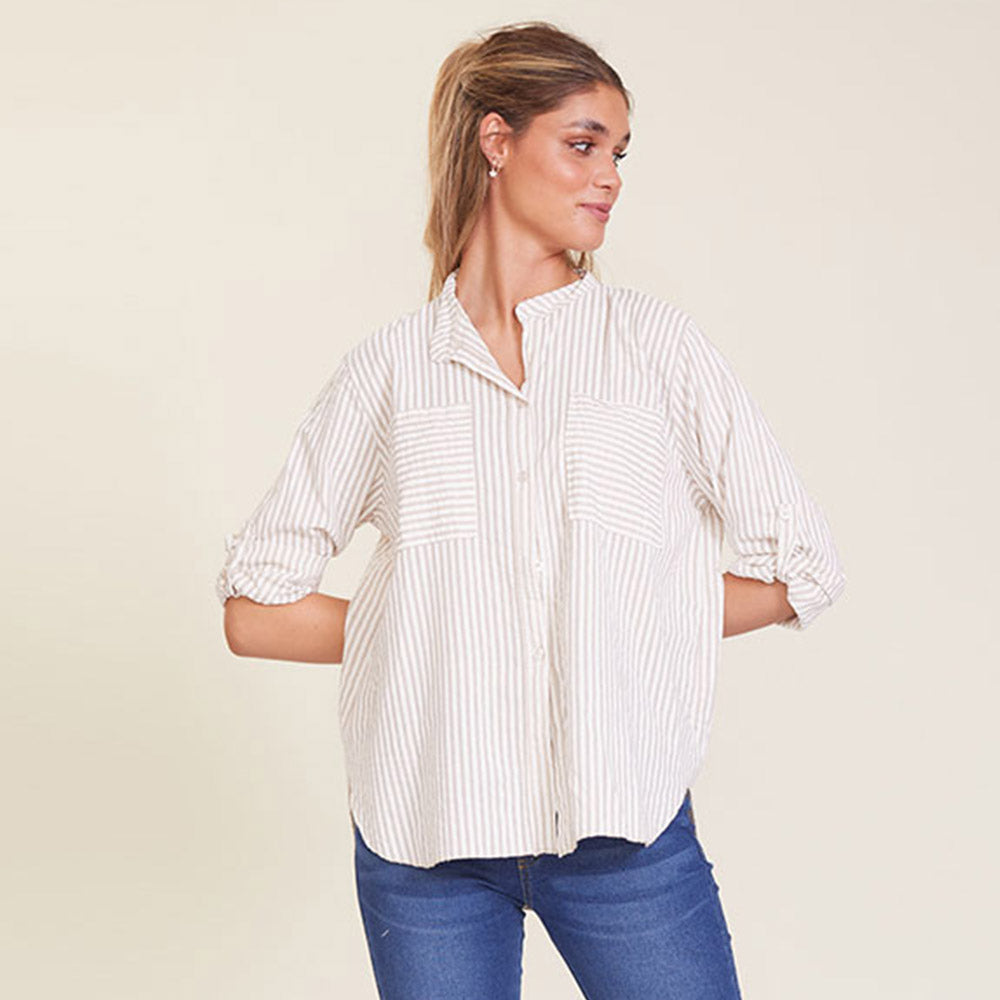 Louis Shirt (Cream stripe)