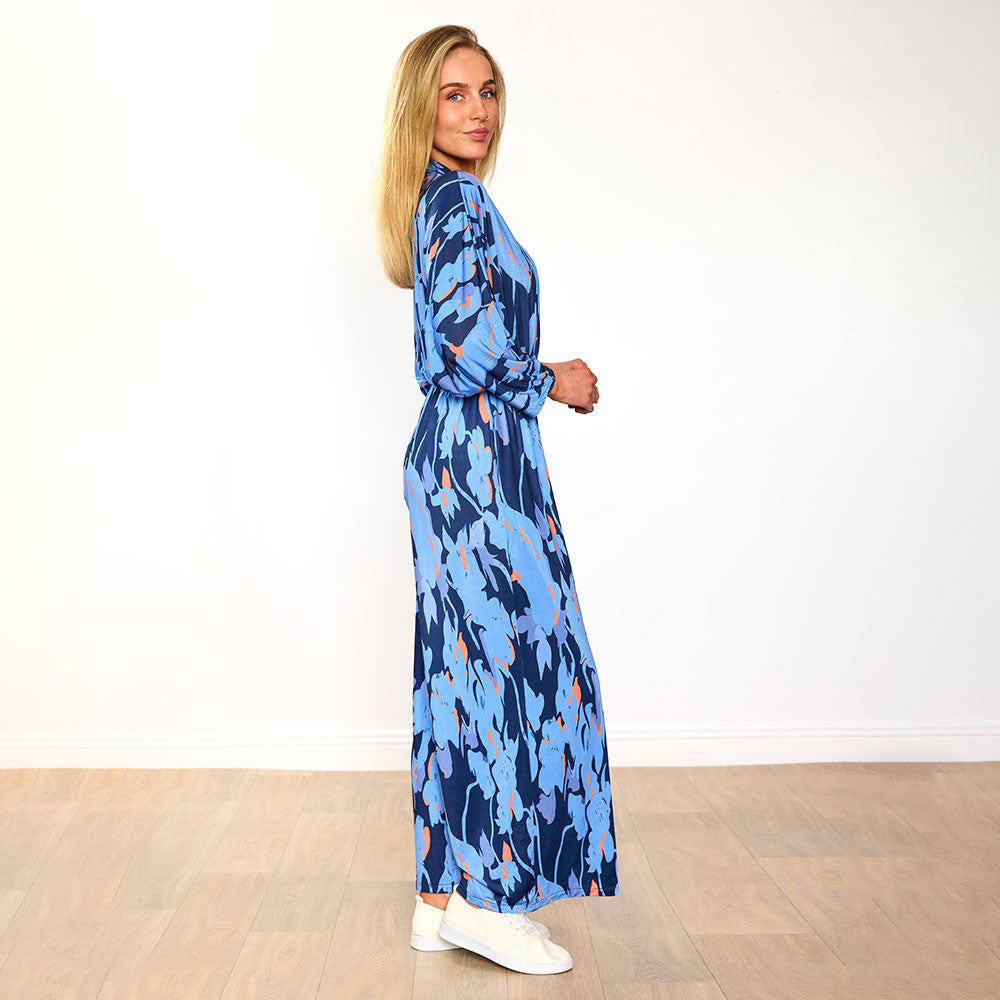 Vogue Jumpsuit (Navy/Orange Abstract)