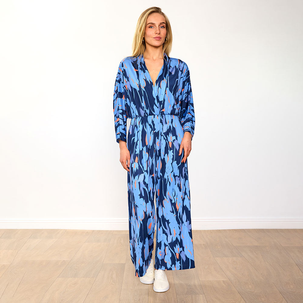 Vogue Jumpsuit (Navy/Orange Abstract & Pink/Red Grid) for €109.00