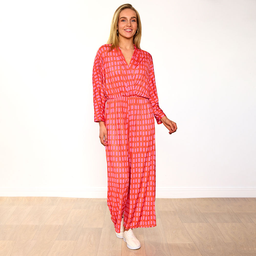 Vogue Jumpsuit (Pink/Red Grid)
