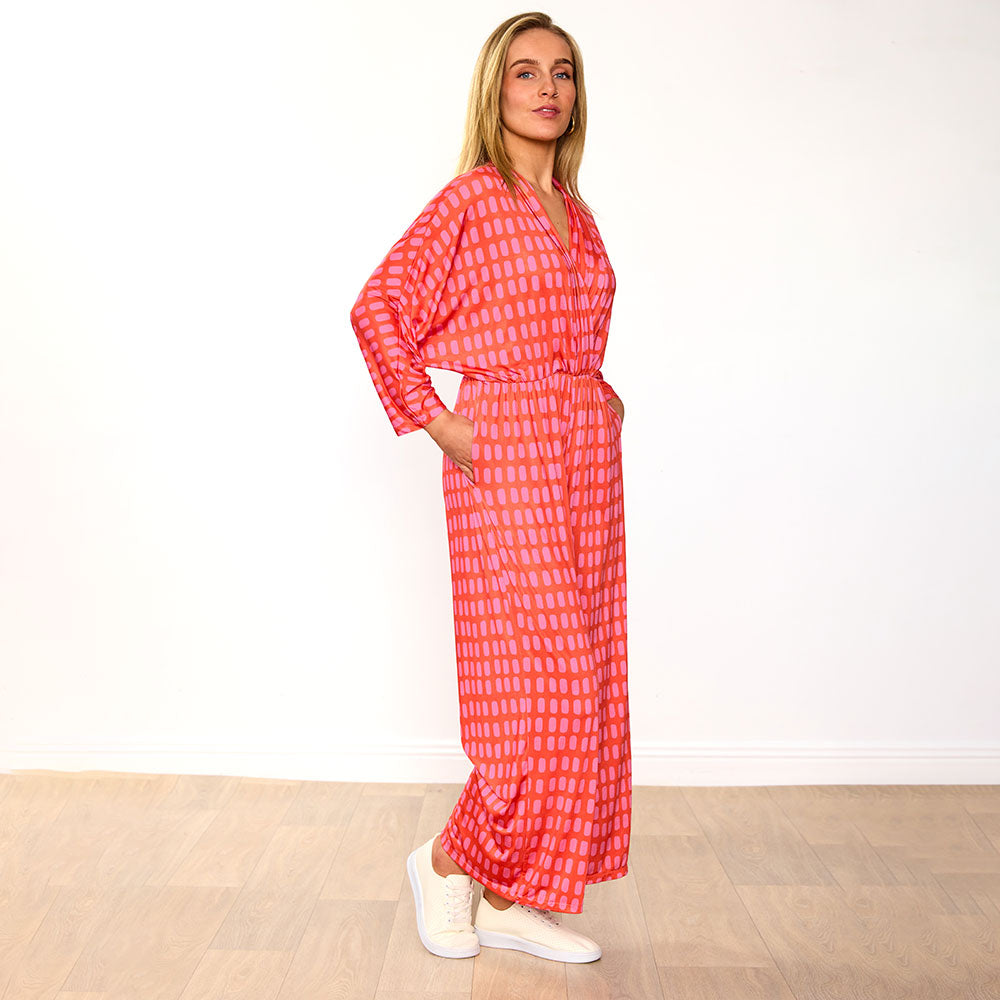 Vogue Jumpsuit (Pink/Red Grid)
