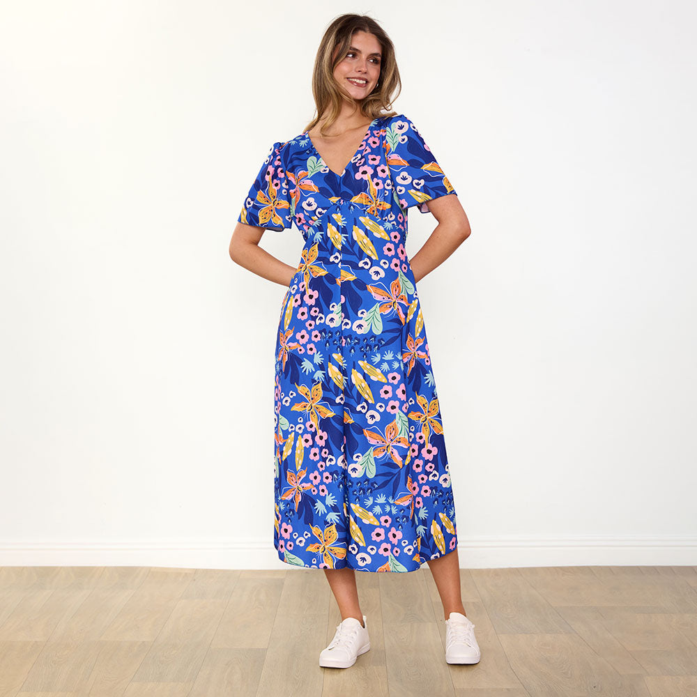 Whitney Dress in navy floral print – women's dress – view 5