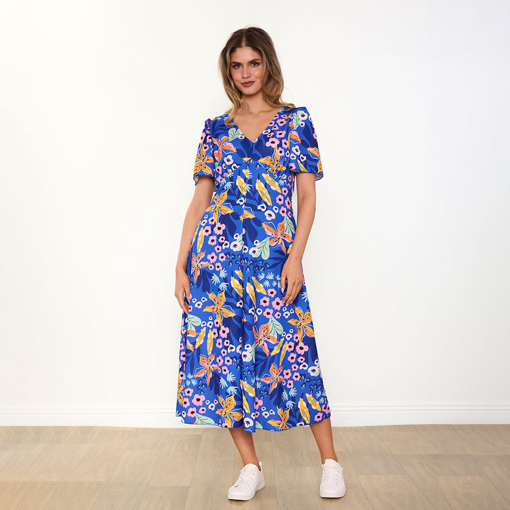 Whitney Dress in navy floral print – women's dress – view 7