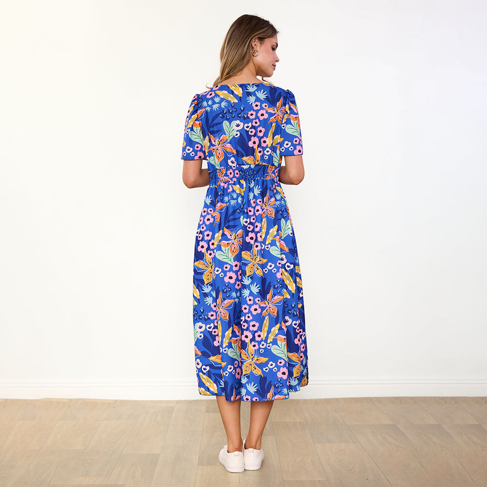 Whitney Dress in navy floral print – women's dress – view 10