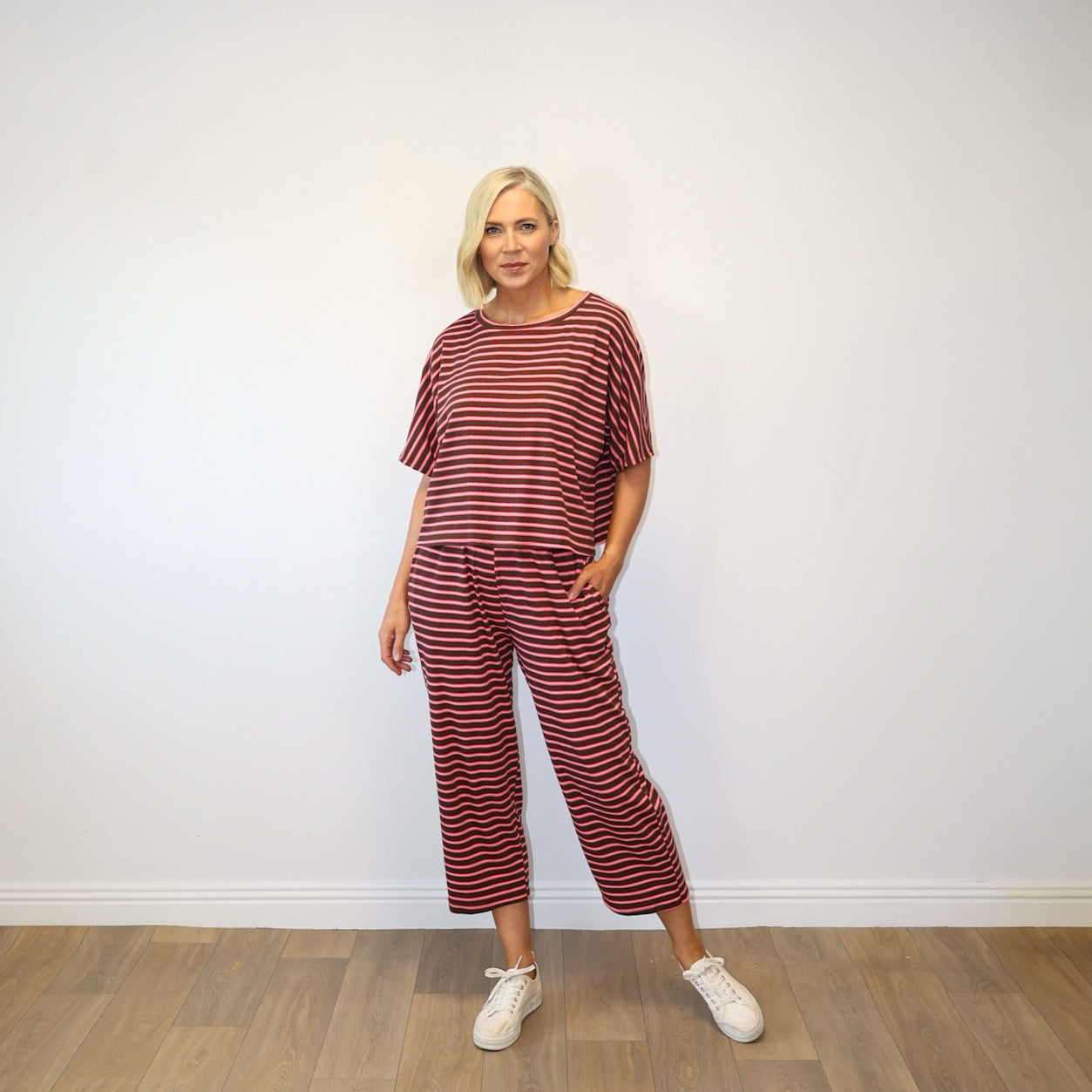 Yolanda Co-Ord (Coffee/Pink Stripe)