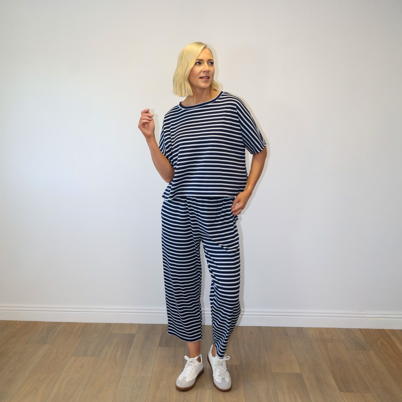 Yolanda Co-Ord (Navy/Blue Stripe)