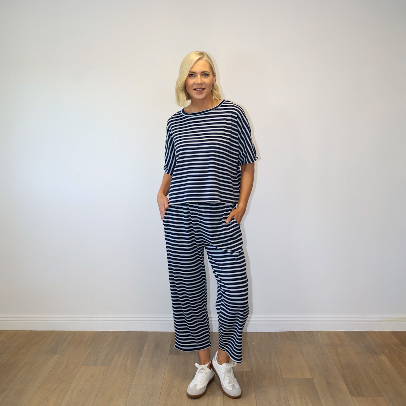 Yolanda Co-Ord (Navy/Blue Stripe)