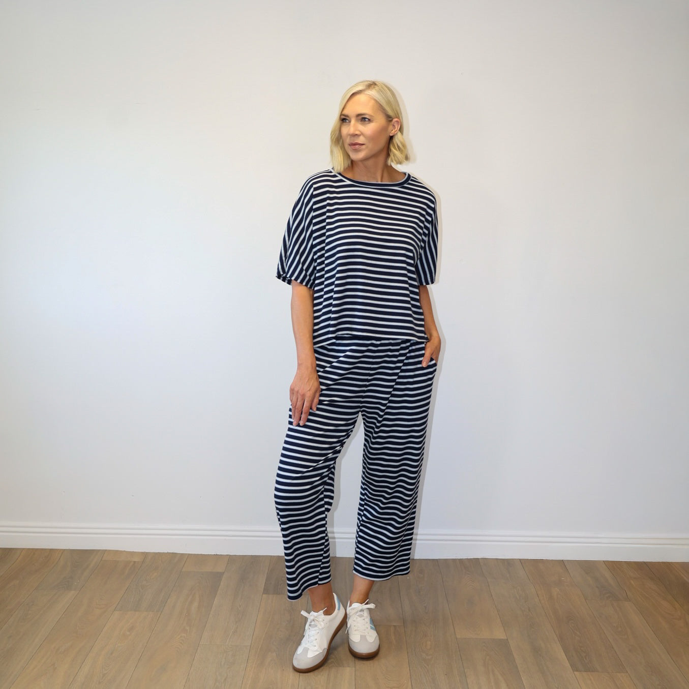 Yolanda Co-Ord (Navy/Blue Stripe)