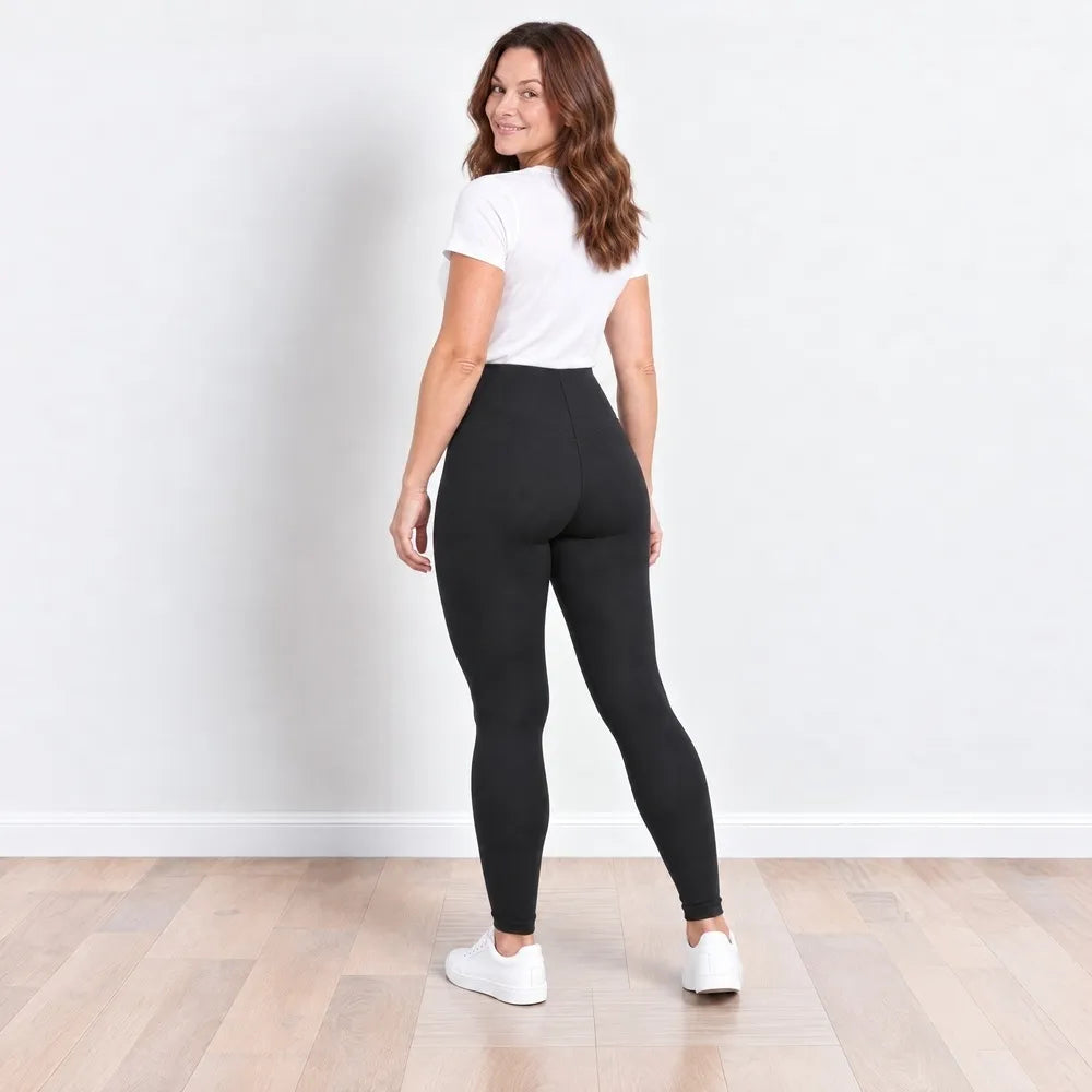 Aisling Leggings in Black - Angled Back View